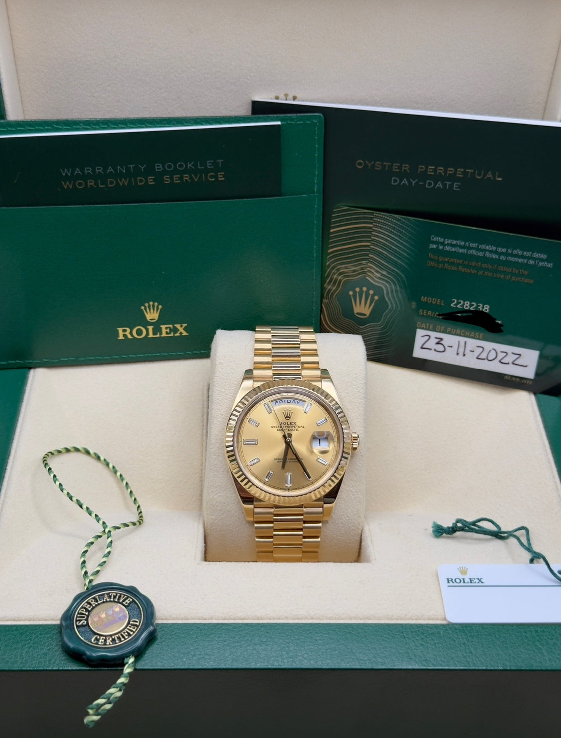 Rolex Day-Date 40 Yellow Gold Baguette