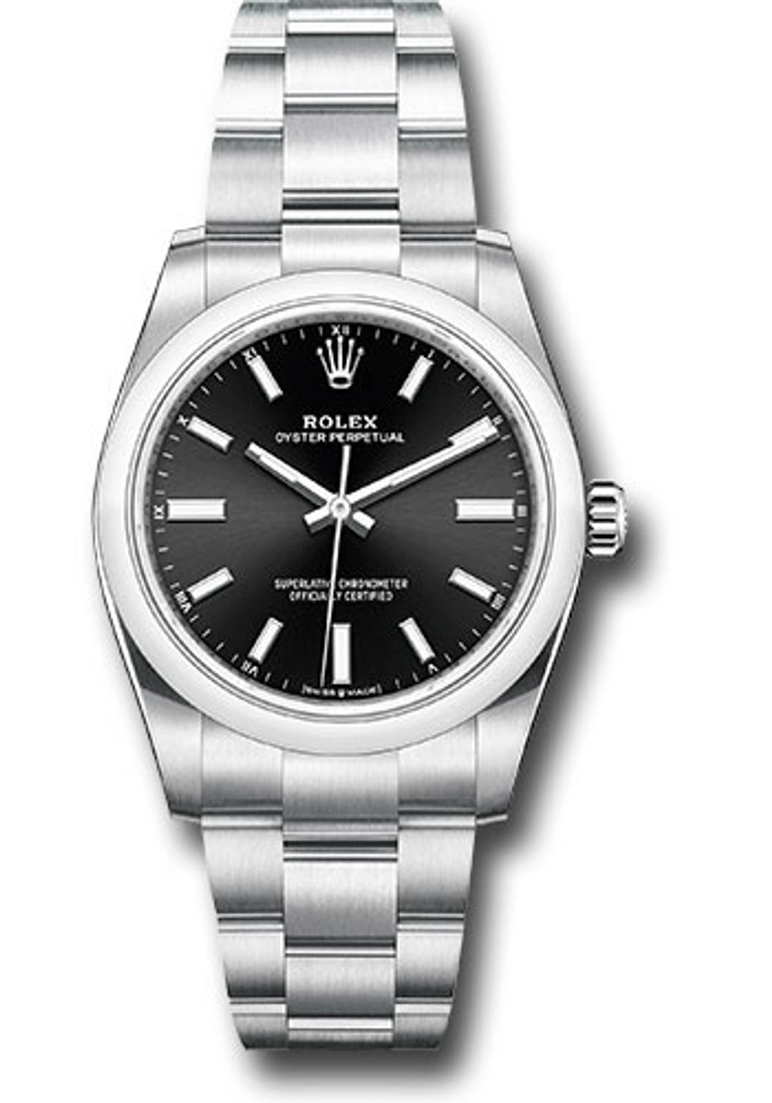 Rolex Oyster Perpetual 34 Black Index Oyster 124200