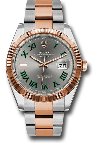Rolex Datejust 41 Slate Gray Green Roman Dial on Oyster 126331 Complete 2021