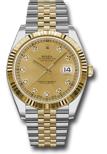 Rolex Datejust 41 Champagne Diamond Dial on Jubilee 126333 Complete 2019