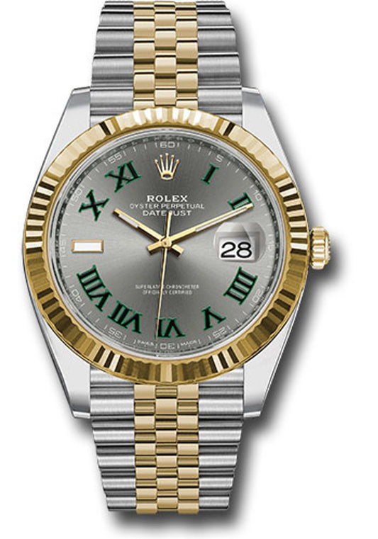 Rolex Datejust 41 Slate Green Roman Jubilee 126333