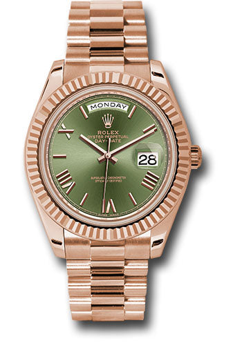 Rolex Day-Date 40 Olive Green Roman President 228235
