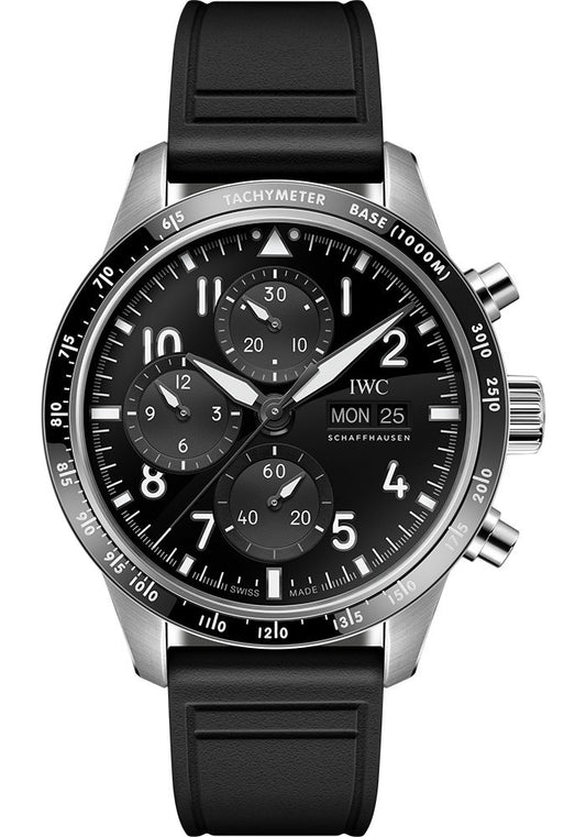 IWC Pilot's Watch Performance Chronograph 41 Amg Black Dial on Rubber Strap IW388305 Complete 2025