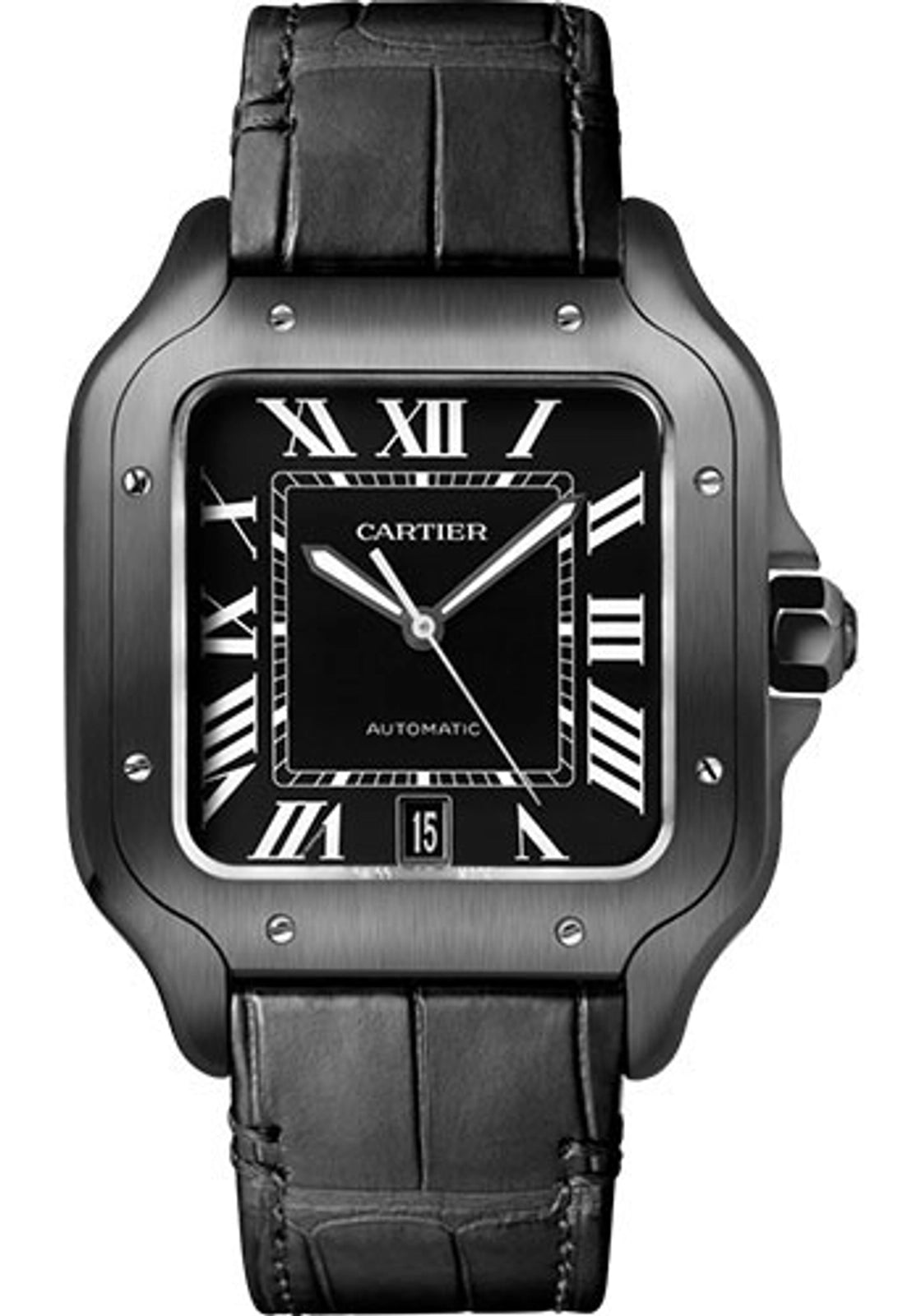 Cartier Santos de Cartier Large Black Rubber Strap WSSA0039